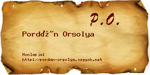 Pordán Orsolya névjegykártya