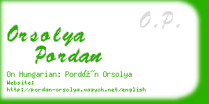 orsolya pordan business card